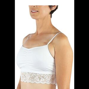 Everviolet Astrid Jersey Bralette with Lace White -